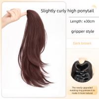 Extensión de cabello sintético con cola de caballo recta ligeramente levantada de 12/16 pulgadas, peluca con cola de caballo con Clip, peluca de cola de caballo en capas dulces - details 2