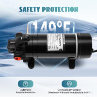 Bomba de agua de diafragma autocebante, 160PSI, 220V, 0.55A, 5,1-5,5 L/min, 26x10x10,5 cm/10,2x3,9 x 4.1in, fácil de llevar - details 5