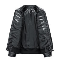 Man Locomotive Clothes Fashion Flip Collar Solid Comfortable Leather Clothing Autumn Winter New Simplicity Big Pocket Jacket Man - details 7
