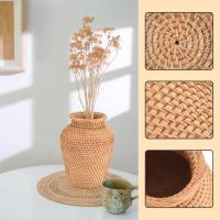 Florero tejido de ratán, florero artístico, decoración de mesa a la moda, maceta para plantas y flores, maceta caprichosa para decoración del hogar - details 7