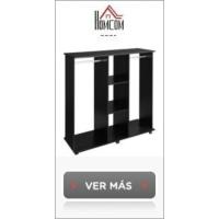 Armario Ropero con Ruedas Armario para Ropa con Barra Estantes Abiertos Organizador para Colgar Ropa de Dormitorio 80x40x128 cm Negro - details 4