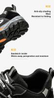 Zapatos de seguridad a prueba de perforaciones para hombre, zapatillas de trabajo de verano, zapatos de seguridad ligeros con punta de acero - details 16