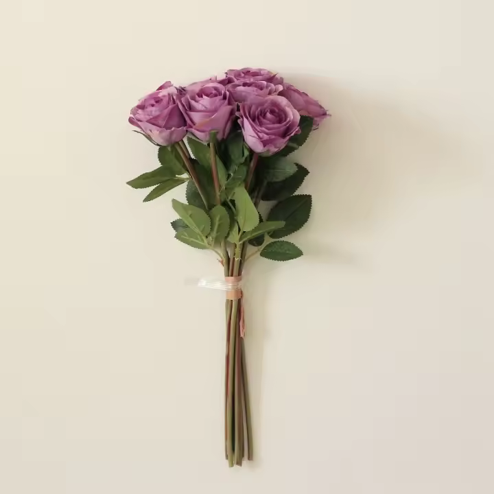 8 uds/paquete de flores rosas artificiales de tacto Real, 39CM, flores falsas de simulación, decoración Floral para el hogar, ramo de novia DIY, accesorio de fotografía - 1