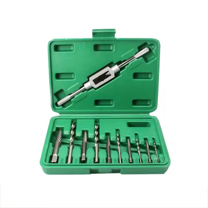 Juego de extractores de tornillos dañados, 11 piezas, tornillos pelados o rotos, sujetador de pernos, fácil de sacar con broca de taladro para mano derecha - 1