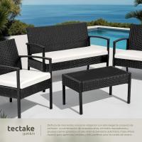 Conjunto de Jardín Exterior de Ratán y Aluminio, Muebles de Jardín Exterior Resistentes a la Intemperie, 2 Sillones, 1 Sofá, 1 Mesa de Cristal, con Cojines de 5,5 cm y 2 Juegos de Fundas - Gris - details 12