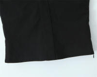 OUWU Falso Halter Top Negro Estilo Francés a Cuadros Vacaciones Verano Moda de Mujer - details 5