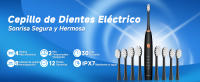 Cepillo de dientes eléctrico para adultos con 8 cabezales, cepillo de dientes eléctrico de limpieza profunda de 4 modos con cable USB y temporizador inteligente de 2 minutos - details 0