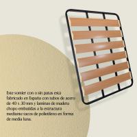 Cama 90 x 190 cm |   Somier con 4 Patas |   Láminas Madera de 17 cm y Estructura de Tubos de Acero - details 1