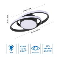 Goeco-Lámpara de Techo de 39W, Plafón LED de Diseño Doble Redondo, Iluminación Moderna Decorativa de Luz blanca fría 6500K, 220V - details 0