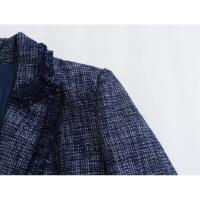 BUNO-Chaqueta de traje de Tweed para mujer, de doble botonadura Chaqueta corta, abrigo ajustado, Tops informales, Blazers de lana para mujer, ropa de calle, Otoño e Invierno - details 10