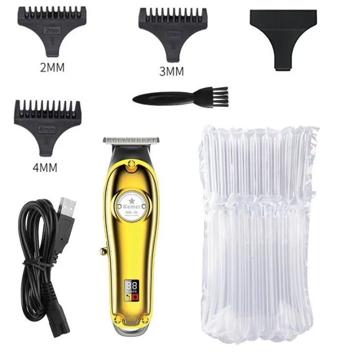 Kemei Cortadora Profesional de Metal para Hombre, Máquina de Afeitar Eléctrica para Pelo y Barba, Producto Original - 1