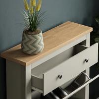 Vida Designs Zapatero Arlington, Madera de ingeniería, Blanco y Roble, H 108 x W 78 x D 24 Cm. - details 5