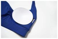 Sujetador deportivo con cuello Halter para mujer, Top fruncido de alto soporte para gimnasio, ropa de entrenamiento, corsé de - details 29