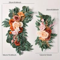 Kit de flores artificiales para arco de boda, eucalipto azul Rosa polvoriento bohemio para decoraciones de boda, letrero de bienvenida, 1 Juego - details 0