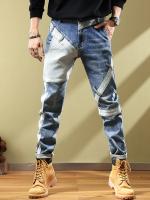 Jeans Moto Denim Vintage Azul Pantalones de Moda para Hombres de Alta Calidad con Bolsillos Elásticos Ropa de Calle de Otoño Nueva - details 14