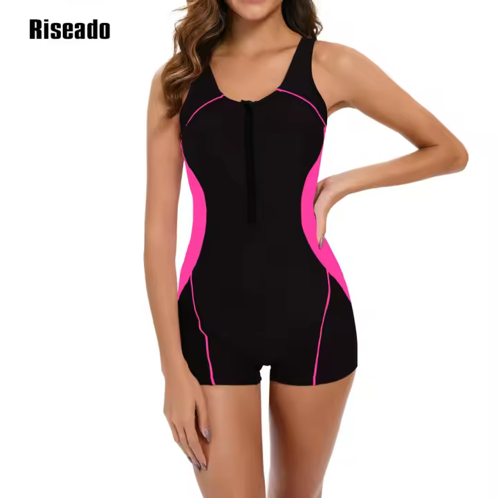 Bañador de una pieza para mujer, traje de baño atlético, traje de baño deportivo para entrenamiento - 1