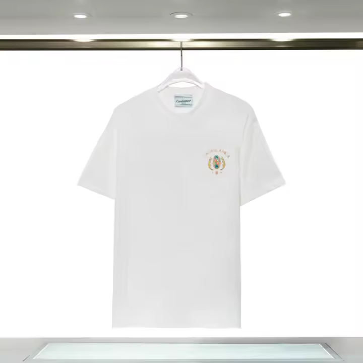 Camiseta deportiva de algodón puro para hombre, cuello redondo, estampado frontal, estilo informal para verano - 1