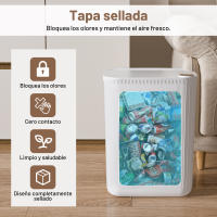 PrettyCare - Cubo de basura inteligente de 25 l, con detección automática de basura sin contacto, resistente al agua, con tapa y pantalla LED, para baño, dormitorio y sala de estar - details 2