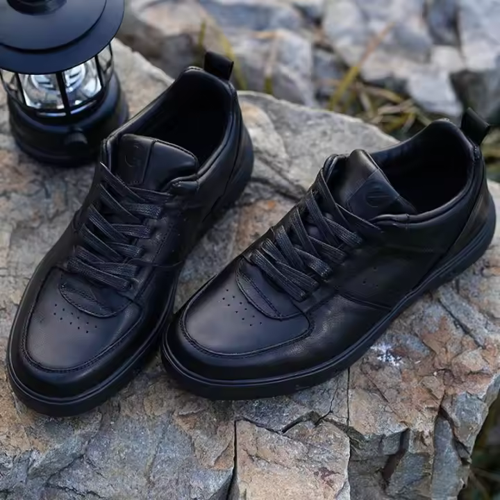 Zapatos de los hombres de la marca de moda primera capa de piel de vaca superficie de moda versátil de gama alta zapatos casuales de junta cómodos de suela suave zapatos de los hombres - 1