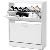 Zapatero con 2 puertas abatibles, 3 niveles, zapatero con cajón, 63 x 29 x 91,5 cm - details 0