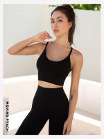 Movimiento de deportes sujetador sin costuras de soporte elástico Y diseño en forma de secado rápido de Yoga Fitness ABE - details 13
