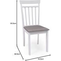 Sillas de Comedor Modernas y Sencillas Estructura de Madera Lacada Asiento de Tela Cubierto Gris - details 2