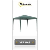 Carpa de Jardín Desmontable de Exterior 3x3m, Techo Doble, Mosquiteras Laterales, Impermeable Anti-UV para Patio Terraza - details 13