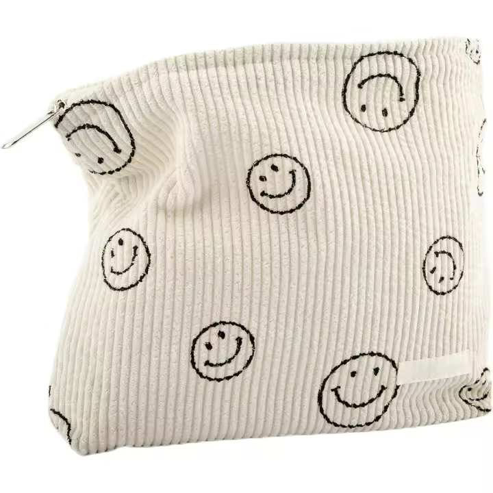 Bolsa de maquillaje para mujer, neceser de PANA con diseño estético, bolso de mano para mujer, estuche para lápices, lindo Smiley - 1