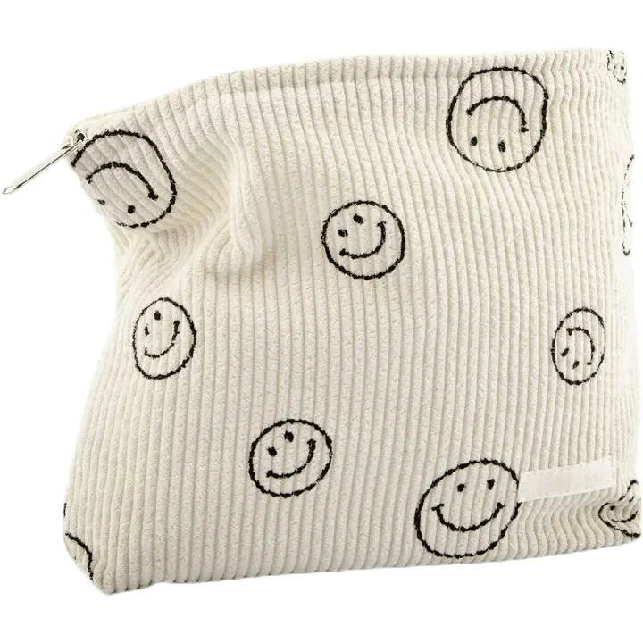 Bolsa de maquillaje para mujer, neceser de PANA con diseño estético, bolso de mano para mujer, estuche para lápices, lindo Smiley - 1