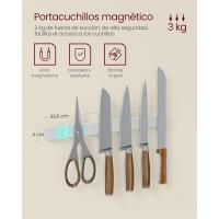 Soporte para Panadería, Isla de Cocina con Tira Magnética de Cuchillo, Cesta de Alambre, - details 5