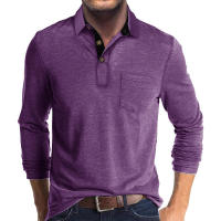 Camiseta Polo Básica de Manga Larga con Solapa para Hombre - details 58