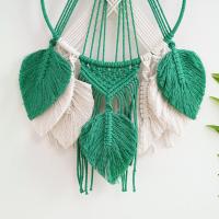 Atrapasueños Bohemio Tejido a Mano Cuerda de Algodón Verde con Flecos Hojas - details 3