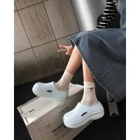 Sandalias de nube para mujer, zapatillas de punta cerrada gruesas para exteriores de medio verano con aumento de altura, zapatos tipo zueco de suela suave con - details 5
