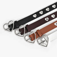 Cinturón de cuero PU con hebilla de Metal para mujer y niña, cinturón de Jeans, Pin de corazón, cintura de ocio, moda - details 4