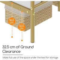 Cama Individual con Espacio Bajo Marco Metal Altura 32 cm Cama Individual con Cabecera para Colchón de 90 x 190 cm Blanco - details 49