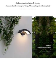 Lámpara de pared moderna para exteriores, luz impermeable IP65 con Sensor de movimiento PIR, para jardín, porche, Frente, cuerpo de lámpara de aluminio negro - details 1