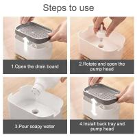 Dispensador de Vajilla 2-en-1 Bomba de Líquido, Contenedor de Jabón con Soporte de Esponja de Cocina Mejoras del Hogar Herramientas de Cocina - details 4