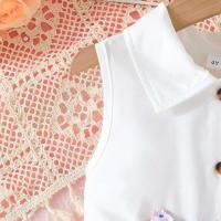 Vestido Niños De 4 A 8 Años, Vestidos De Princesa Con Botones Y Encaje Floral Sin Mangas Cumpleaños, Ootd Para Niña - details 4