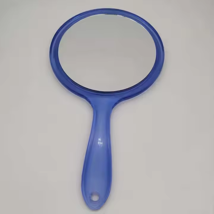 Espejo de mano de doble cara, espejo de aumento 3x, mango de plástico transparente, espejo redondo para extensión de pestañas, herramientas de belleza - 1