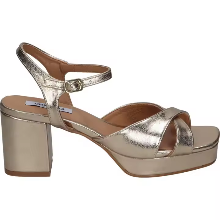 Sandalias de Tacón Dorado para Mujer Estilo Elegante para Fiestas, Bodas, Ceremonias - 1