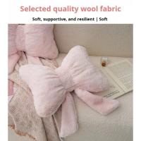 Almohada de Sofá Rosa con Lazo Simple Soporte de Cintura Suave y Cómodo para Oficina y Dormitorio - details 4