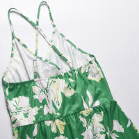 Vestidos largos con cuello en V para mujer, sin mangas, cintura alta, playa, Maxi, estampados azules S - details 10