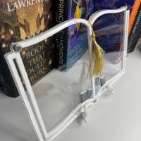 Estante de acrílico para libros, expositor transparente y práctico, decoración de soporte para libros, estante de organización Vertical blanco/negro para el hogar - details 8