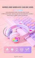 Auriculares con orejas de gato y luz LED RGB para niños y niñas, cascos inalámbricos con Bluetooth 5,3 para juegos, PC - details 6