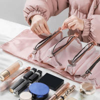 Bolsa de cosméticos plegable para mujer, neceser de gran capacidad con diseño de cremalleras, gran regalo para el Día de San Valentín - details 4