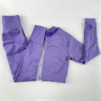 conjunto de yoga para mujer sin costuras ropa deportiva de gimnasio con manga larga sujetador de alto cinturón leggings de gimnasio traje deportivo - details 97