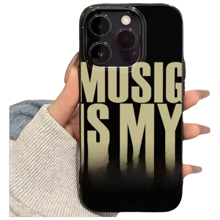 Funda de Teléfono Creativa Personalizada con Arte de Música Amor Tendencia Inglesa para iPhone - 1