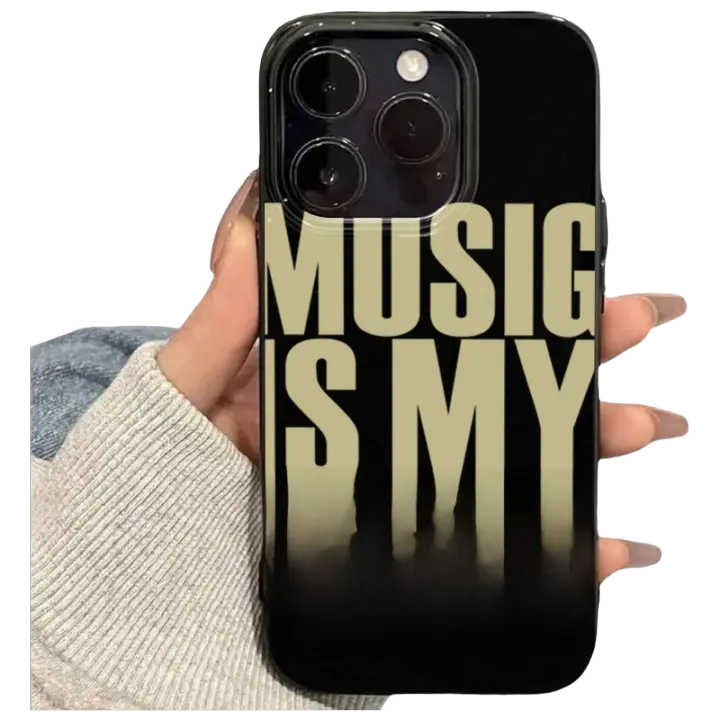 Funda de Teléfono Creativa Personalizada con Arte de Música Amor Tendencia Inglesa para iPhone - 1