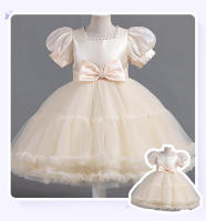 Vestido de noche largo estilo británico para niñas, ideal para espectáculos de princesas y cumpleaños. - details 1