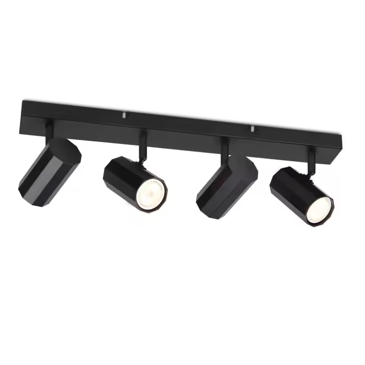CBJKTX 4 Focos de techo negros GU10 350 °   MAX de metal vintage giratorio. 25W para Cocina Comedor Dormitorio Sin Bombillas - 1